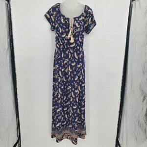 ◇ Wilde Paisley and Floral Scoop Neck Maxi Dress Size Small